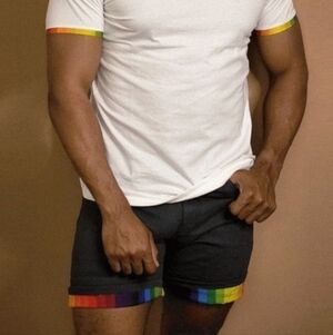 Pride Bunny sz US 12 Pride shorts roll up rainbow cuffs NWT